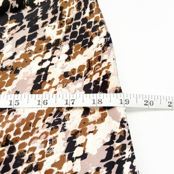 By Anthropologie Midi Slip Dress Womens Size Large Snake Print Satin Side Slits - Picture 12 of 16